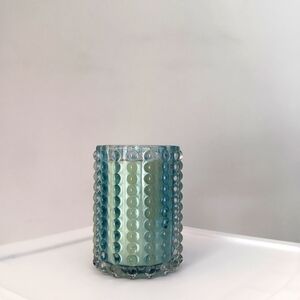 NEW House of Harlow Midnight Citron Soy 11.92 oz Candle Aqua Glass Textured Jar